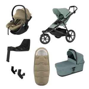 THULE Urban Glide 3 Mist Green magnetická spona + korba Mid Blue + autosedačka Maple + báze Alfi + fusak Elements M/L + adaptér MC (81)