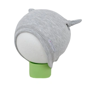 LITTLE THINGS bavlněná čepička s oušky sv. šedá