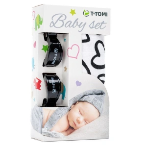 T-TOMI Baby set Black hearts