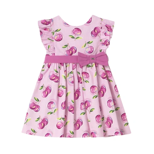 MAYORAL dívčí letní šaty potisk jablíčka růžová