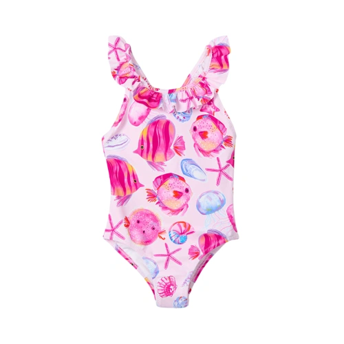 MAYORAL dívčí plavky Rybky růžová, bílá