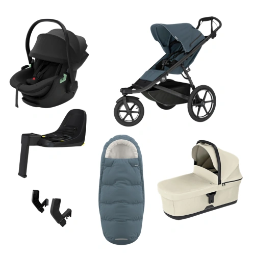 THULE Urban Glide 3 Dark Slate magnetická spona + korba Soft Beige + autosedačka Maple + báze Alfi + fusak Elements M/L + adaptér MC