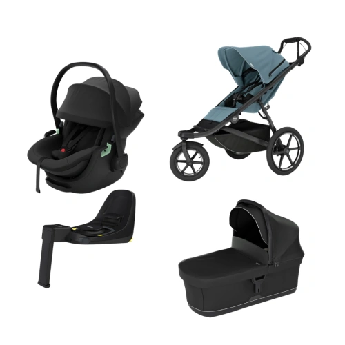 THULE Urban Glide 3 Mid Blue magnetická spona + korba Black + autosedačka Maple + báze Alfi