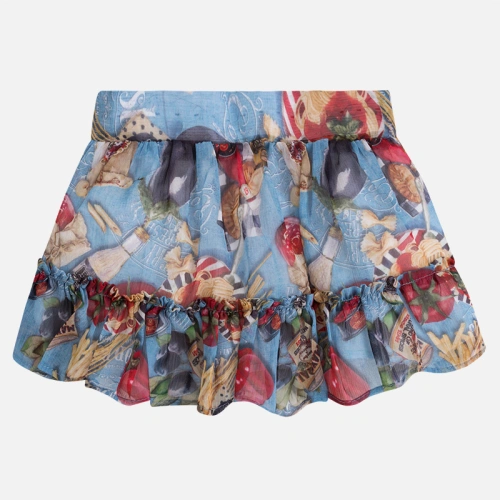 MAYORAL dívčí šifonová sukně s potiskem - barevná