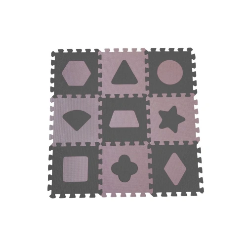 BABY DAN Pěnová hrací podložka puzzle Geometrické tvary - Rose 90x90 cm