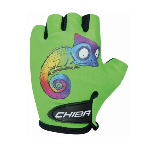 CHIBA dětské cyklistické rukavice Cool Kids Chameleon zelená
