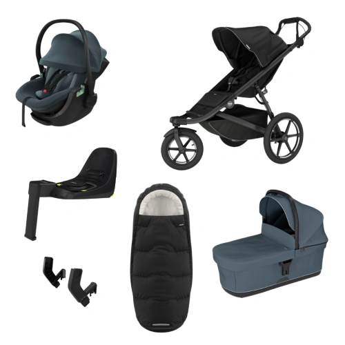 THULE Urban Glide 3 Black magnetická spona + korba Dark Slate + autosedačka Maple + báze Alfi + fusak Elements M/L + adaptér MC