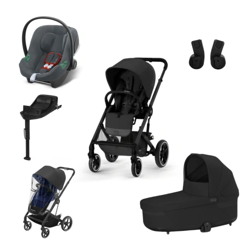 CYBEX akční set Balios S Lux + korba + autosedačka Aton B2+ báze + pláštěnka + adaptéry