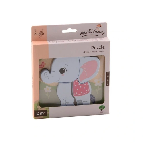 JOUÉCO The Wildies Family dřevěné mini puzzle Elephant 12m+