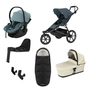 THULE Urban Glide 3 Dark Slate magnetická spona + korba Soft Beige + autosedačka Maple + báze Alfi + fusak Elements M/L + adaptér MC (38)