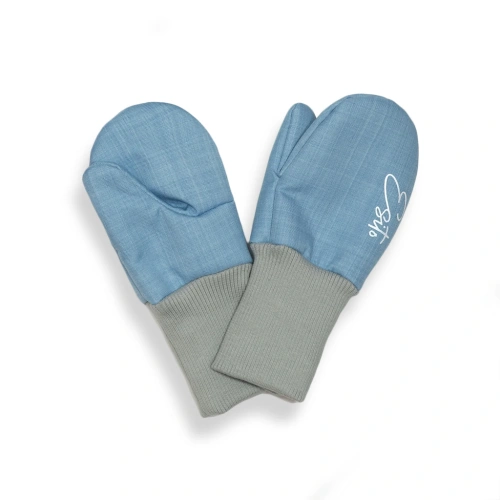 ESITO zimní palcové rukavice softshell s beránkem Sky blue modrá vel. 1-2 roky