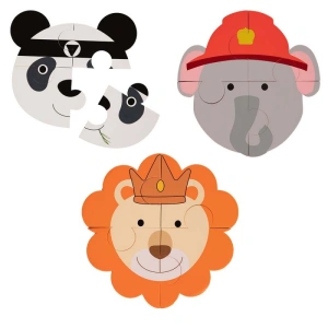 BO JUNGLE pěnové puzzle B-animal Panda, Elephant, Lion