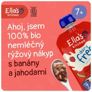 ELLA'S KITCHEN BIO nemléčný rýžový nákyp s banány a jahodami (80 g) (5)