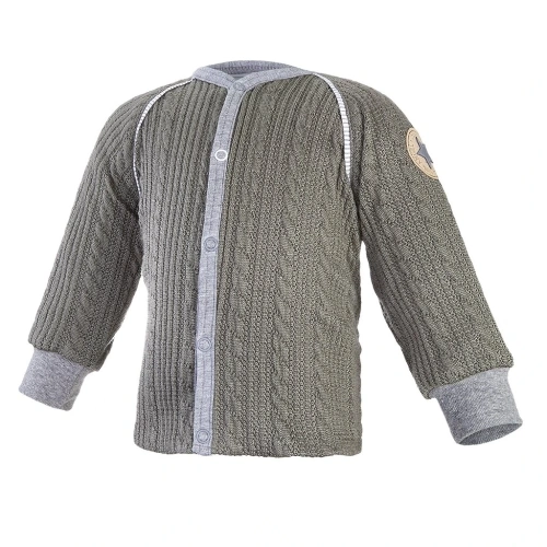 LITTLE ANGEL kabátek podšitý Outlast® mechová/ pruh bílošedý melír