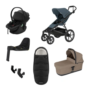 THULE Urban Glide 4-wheel Dark Slate magnetická spona + korba Tinted Taupe + autosedačka Maple Black + báze Alfi + fusak Elements M/L Black + adaptér MC