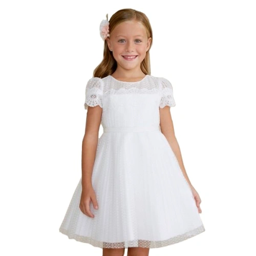 ABEL & LULA Dívčí šaty sváteční tyl bílá