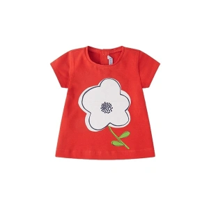 MAYORAL dívčí tričko KR květina červená - 80 cm