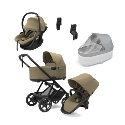 THULE akční set Charm 2v1 Faded Khaki + autosedačka Maple Faded Khaki + adaptéry