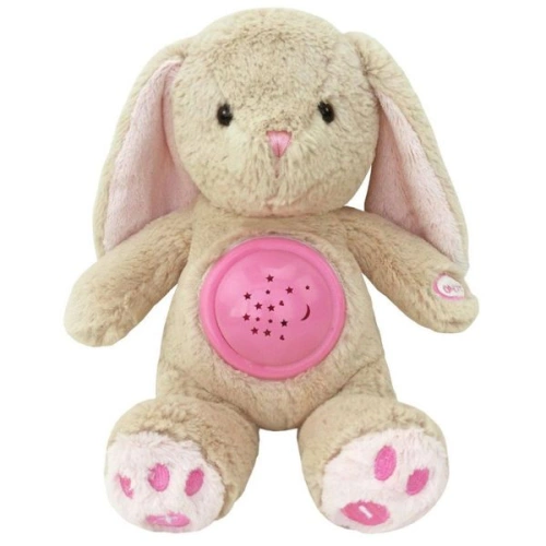 BABY MIX Plyšový usínáček s projektorem králíček růžová