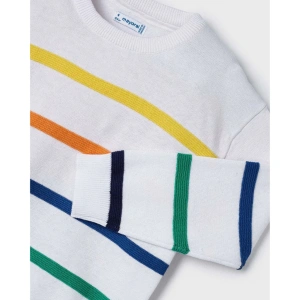 MAYORAL chlapecký svetr Pruhy bílá, multicolor (2)