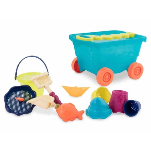 B-TOYS vozík s hračkami na písek modrá