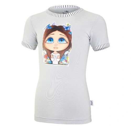 LITTLE ANGEL Tričko tenké KR DEBRA Outlast® - stříbrošedá/Kukadlinka