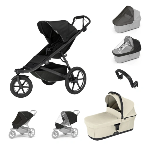 THULE Urban Glide 3 Black magnetická spona + korba + pláštěnka + moskytiéra + madlo + pláštěnka a moskytiéra na korbu