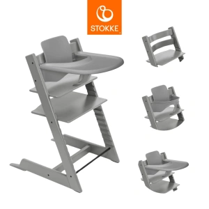 STOKKE set Tripp Trapp® High Chair Bundle Storm Grey + Stokke® Tray Storm Grey