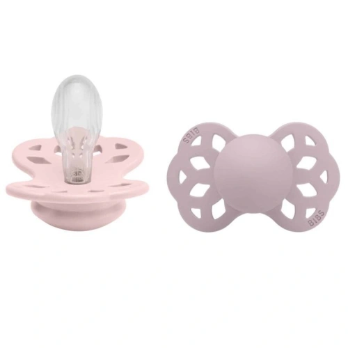 BIBS Infinity symetrické dudlíky ze silikonu 2ks Blossom/Dusky Lilac - velikost 2 (6+m.)