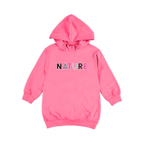 MAYORAL dívčí šaty mikinový styl Nature neonově růžová