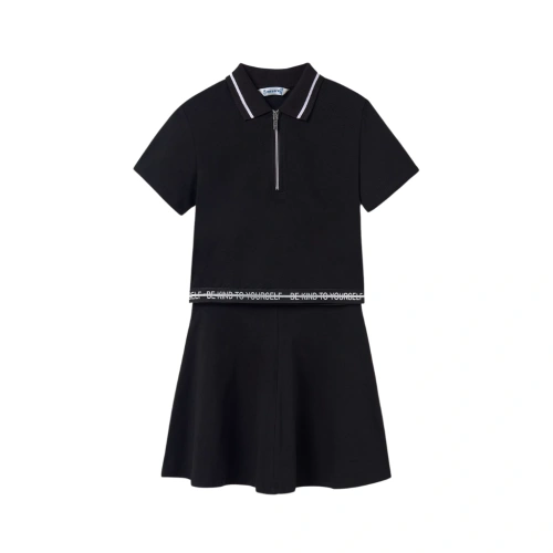 MAYORAL dívčí set tričko KR a sukně černá