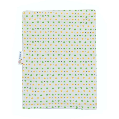 ESITO Žínka bavlna úplet Jersey, srdce bílá/zelená 19x14 cm