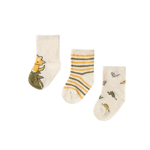 MAYORAL chlapecké ponožky 3ks dinosaurus béžová