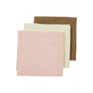 MEYCO mušelínové pleny 3ks Offwhite, Soft pink, Toffee 70x70 cm