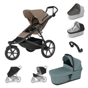 THULE Urban Glide 3 Tinted Taupe + korba + pláštěnka + moskytiéra + madlo + pláštěnka a moskytiéra na korbu