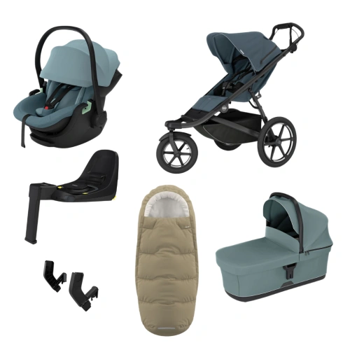 THULE Urban Glide 3 Dark Slate magnetická spona + korba Mid Blue + autosedačka Maple + báze Alfi + fusak Elements M/L + adaptér MC