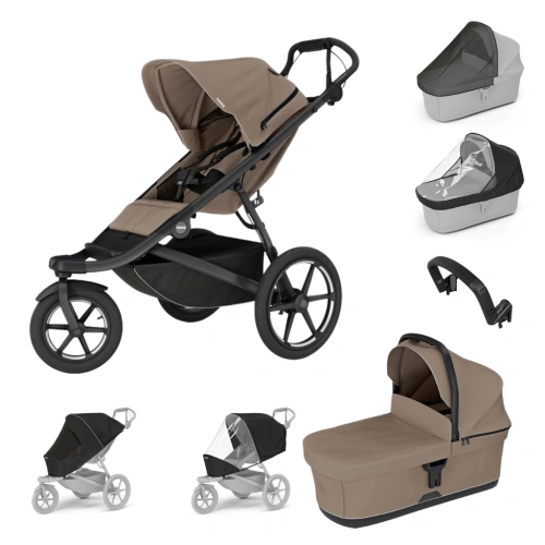 THULE Urban Glide 3 Tinted Taupe + korba + pláštěnka + moskytiéra + madlo + pláštěnka a moskytiéra na korbu