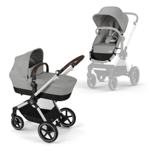 CYBEX kombinovaný kočárek EOS Lux Stone Grey rám Silver