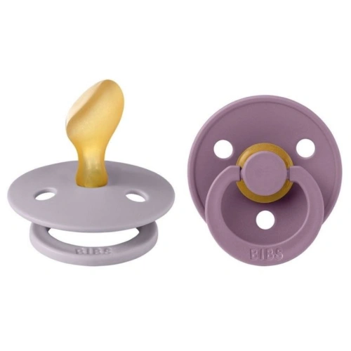 BIBS Colour anatomický dudlík z přírodního kaučuku 2ks Fossil Grey/Mauve - velikost 1