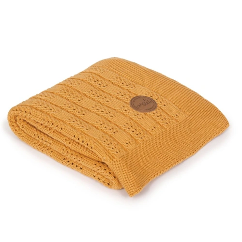 CEBA BABY pletená deka v dárkovém balíčku 90x90 cm Rybí kost Peru