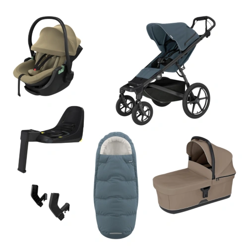 THULE Urban Glide 4-wheel Dark Slate magnetická spona + korba Tinted Taupe + autosedačka Maple + báze Alfi + fusak Elements M/L + adaptér MC