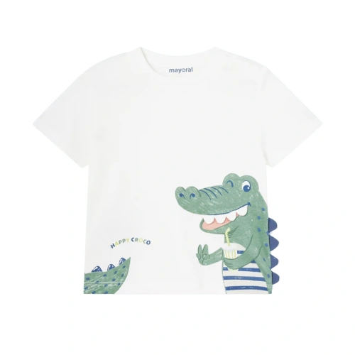 MAYORAL chlapecké inetaktivní tričko KR Krokodýl krémová