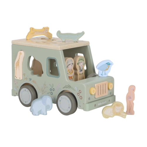 LITTLE DUTCH auto s vkládacími tvary dřevěné Safari Friends