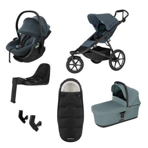 THULE Urban Glide 3 Dark Slate magnetická spona + korba Mid Blue + autosedačka Maple + báze Alfi + fusak Elements M/L + adaptér MC