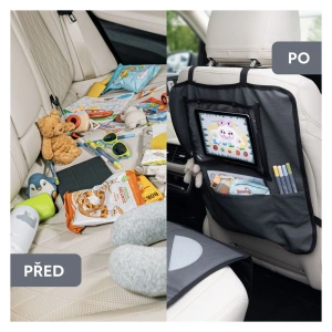 ZOPA ochrana sedadla pod autosedačku s kapsou na tablet omyvatelná šedá (6)