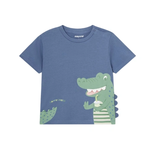 MAYORAL chlapecké interaktivní tričko KR Krokodýl modrá