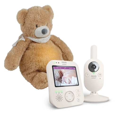 PHILIPS AVENT dětská video chůvička SCD891/26 + DÁREK Nattou uspáváček 4v1 Sleepy Bear Pale Brown 0m+