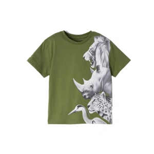 MAYORAL chlapecké tričko KR africká zvířata zelená - 104 cm