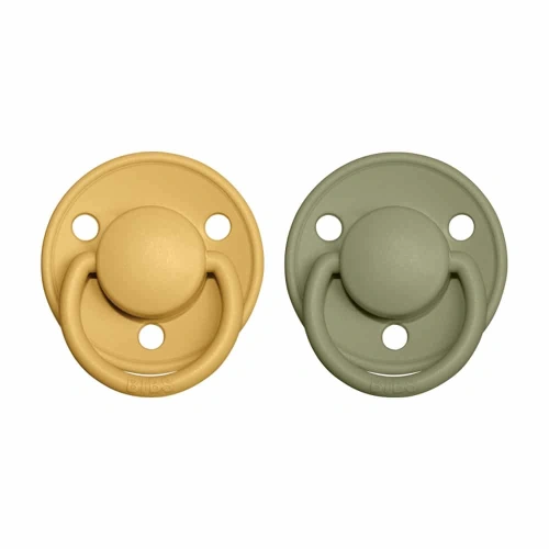 BIBIS De Lux dudlík ze silikonu 2ks Honey Bee/Olive - one size (0-3 roky)