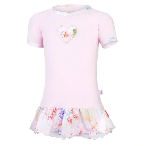 LITTLE ANGEL tunika tenká Outlast® růžová baby/sv. růžová květy vel. 104 cm